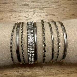 Elegant Silver Bangle Set